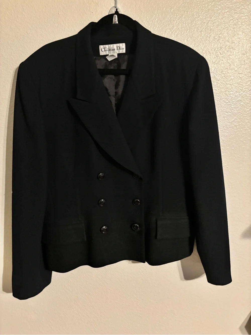 Dior Black Double-Breasted Wool Blazer